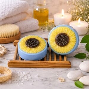 Handcrafted Sun Flower Shaped Soap Bar 4oz Bar